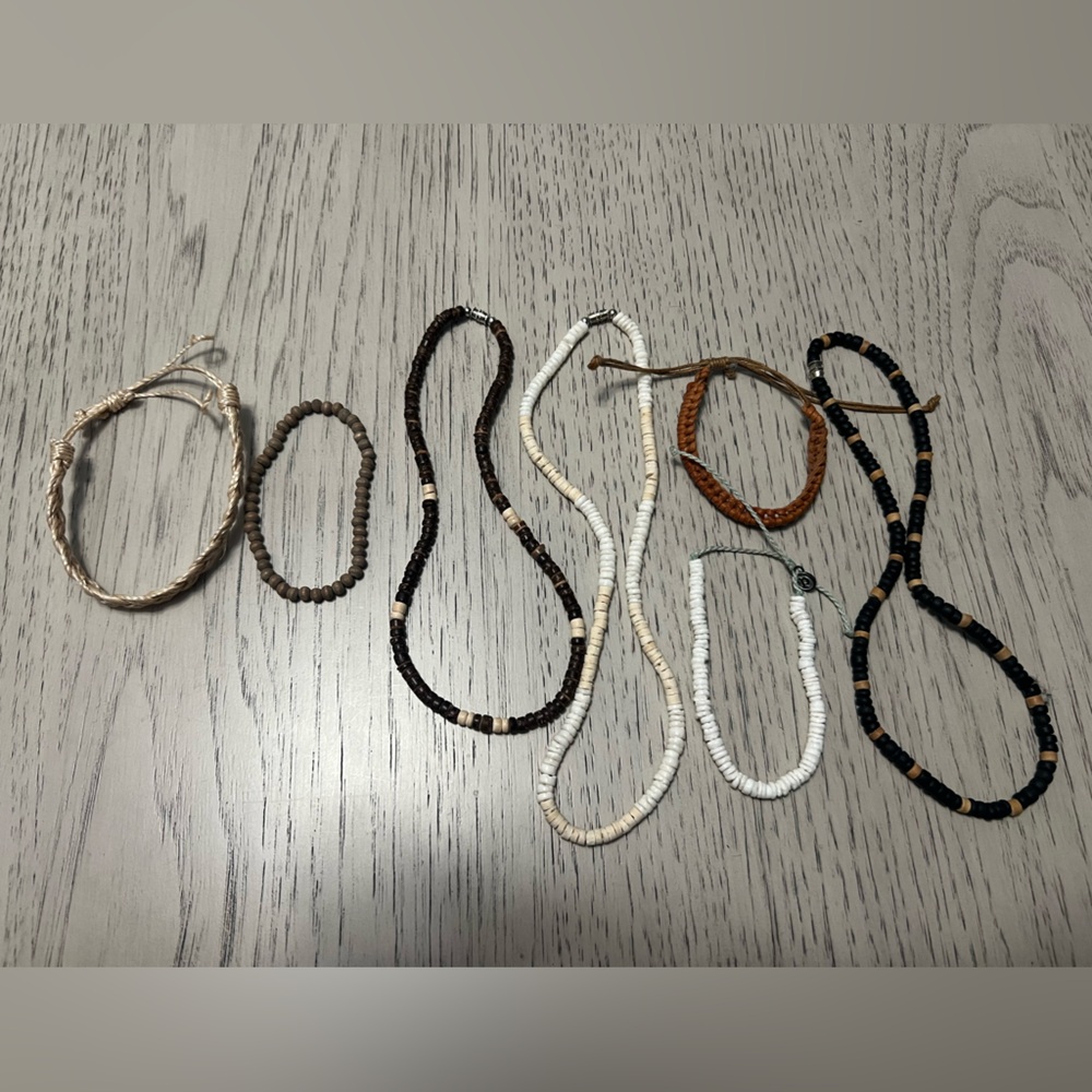 Bohemian Beaded Bracelet Set - Brown, Cream, Tan